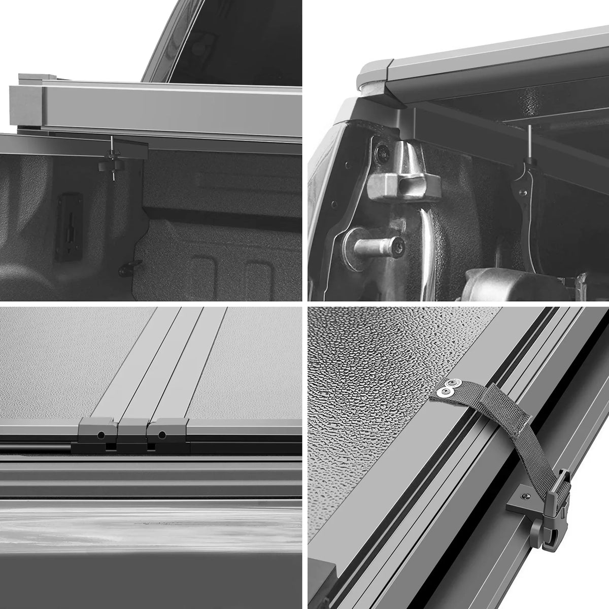 Kikito Professional FRP Hard Tri-Fold Truck Bed Tonneau protector for 2003-2024 Ram 1500 2500 3500 6.4ft (74.6in) Bed Without | Rambox & Deckrail System |
