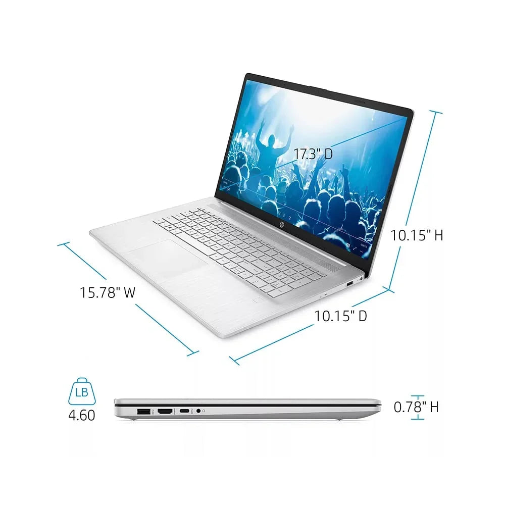 2021 17.3" FHD IPS Laptop Computer, 11th Generation  Core i7-1165G7, 16GB RAM, 1TB PCIe SSD, Backlit Keyboard,  Iris Xe Graphics, HD Webcam, HD Audio, Windows OS, Silver, 32GB USB Card