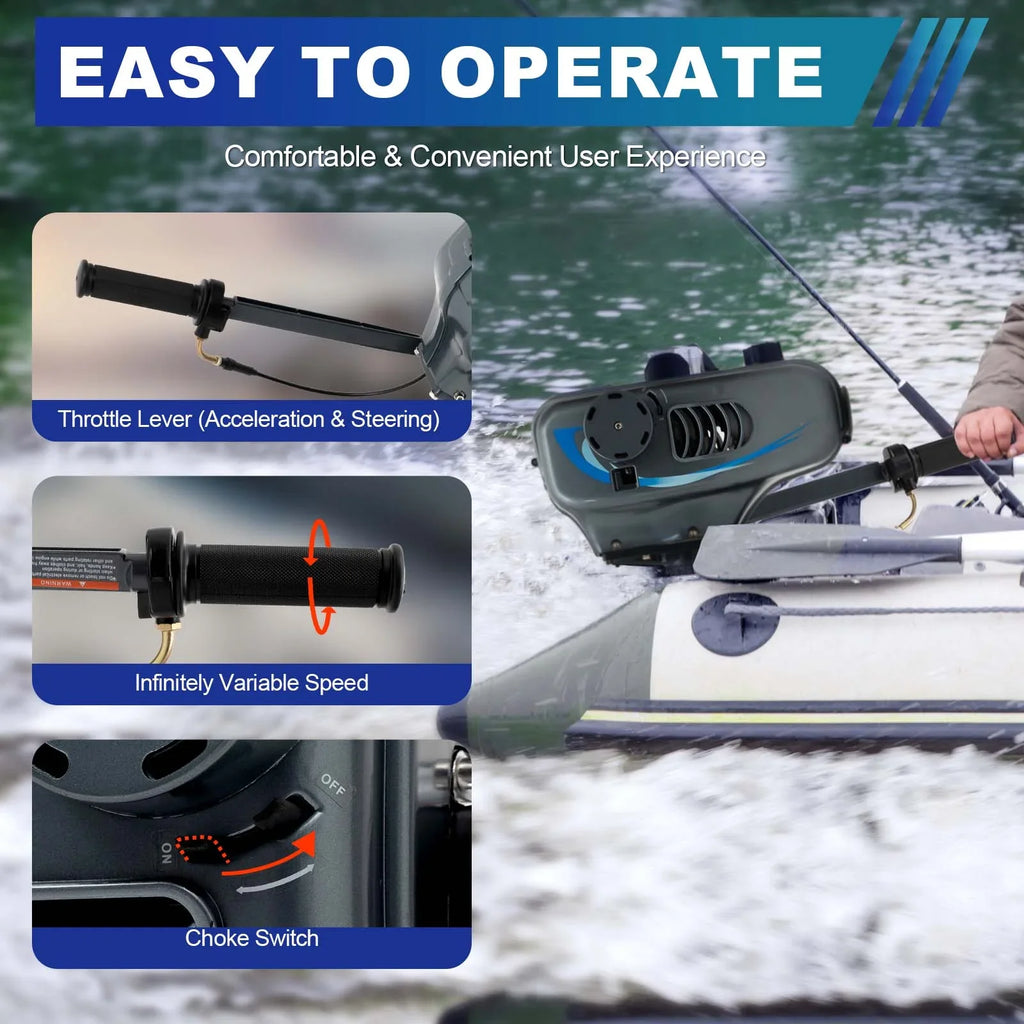 WUZSTAR 2 Stroke 3.5HP Outboard Motor Fishing ship Engine W/CDI moisture Cooling System