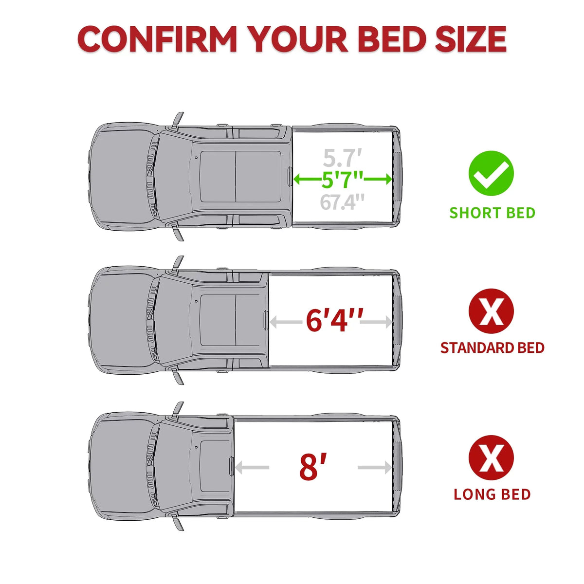 Ledkingdomus 8 ft 96.3" Bed Tonneau wrap Soft Quad-Fold for 2002-2023 Dodge Ram 1500 2500 3500