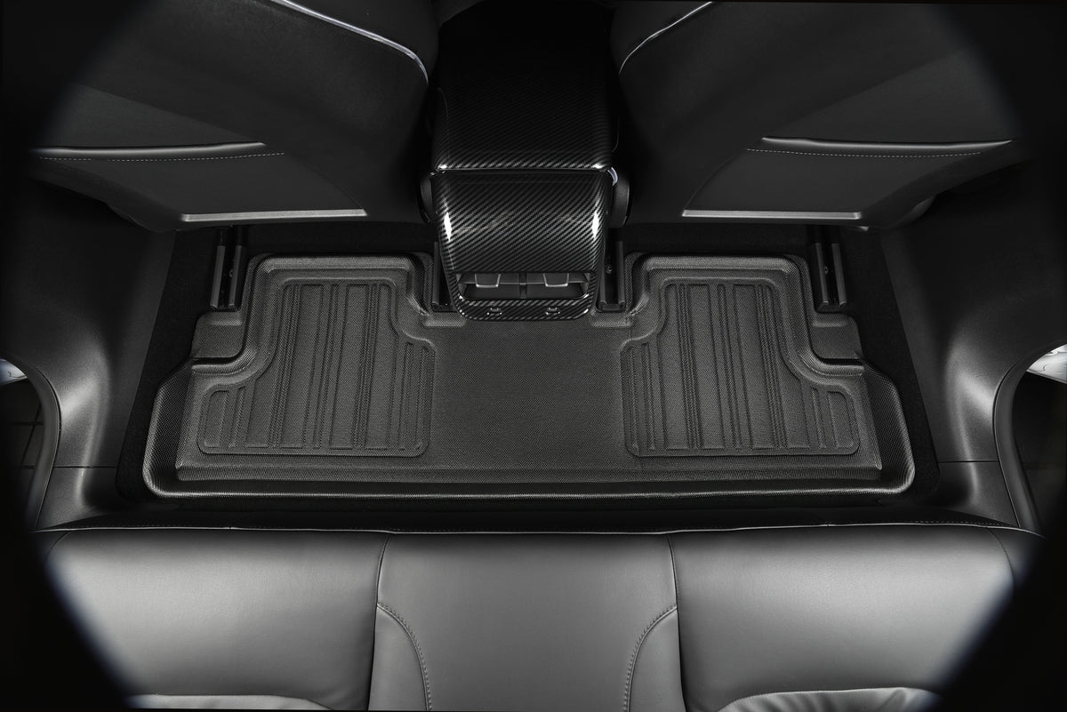 3D Maxpider 2022-2024 Fits Genesis GV70 1st & 2nd Row Kagu Carbon Fiber Embossed Pattern Floor Mat Black L1GS01101509