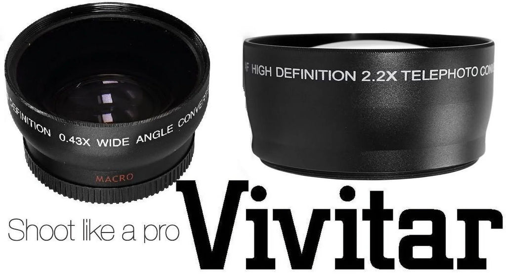 HI DEF 2PC LENS KIT PRO HD WIDE ANGLE & TELEPHOTO LENS for  D3200 (52mm appropriate)