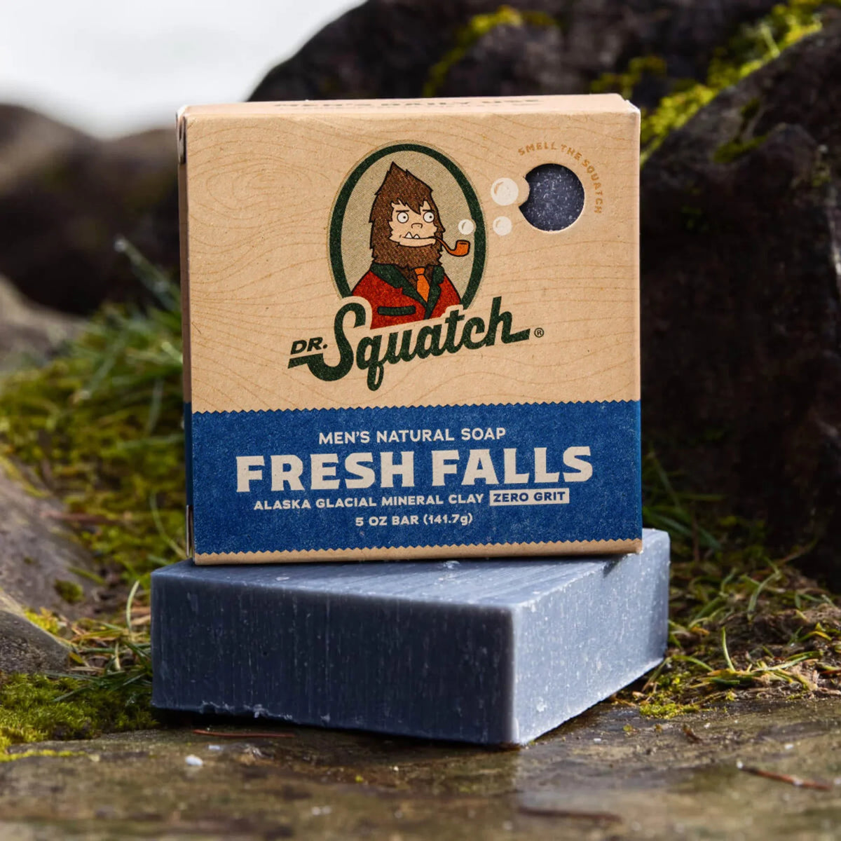 Squatch Men's Soap Variety 4 Pack - Men's Natural Bar Soap - Coconut Castaway, Alpine Sage, Fresh Falls, Eucalyptus Greek Yogurt. Dr