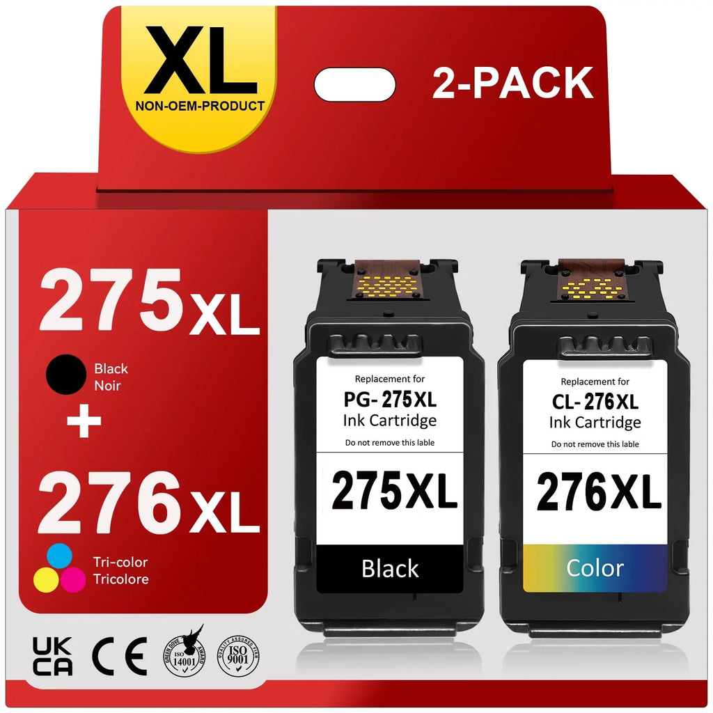 275XL 276XL Ink Cartridge Replacement for  PG-275 CL-276,High Yield for  275 and 276 Multi Pack Ink appropriate for PIXMA TS3520 TS3522 TS3500 TR4720 TR4700 TR4722 Printers(1Black 1 Color)
