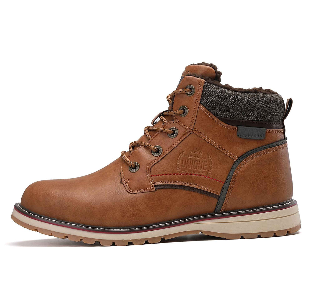 ARRIGO BELLO Men's Snow Hiking Boots Outdoor Winter Snow Boots 7 Light Brown