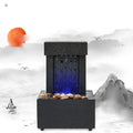 Desktop Waterfall Fountain aqua Sound USB/AA Battery LED Light aqua for Indoor Relaxation, Living Room, Office Decoration