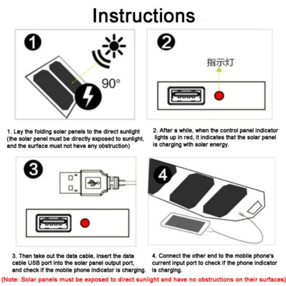 Jahy2Tech 4-Panel 7.2W Portable Solar Charger Power Bank Wireless Phone Charger appropriate with iPhone, Android