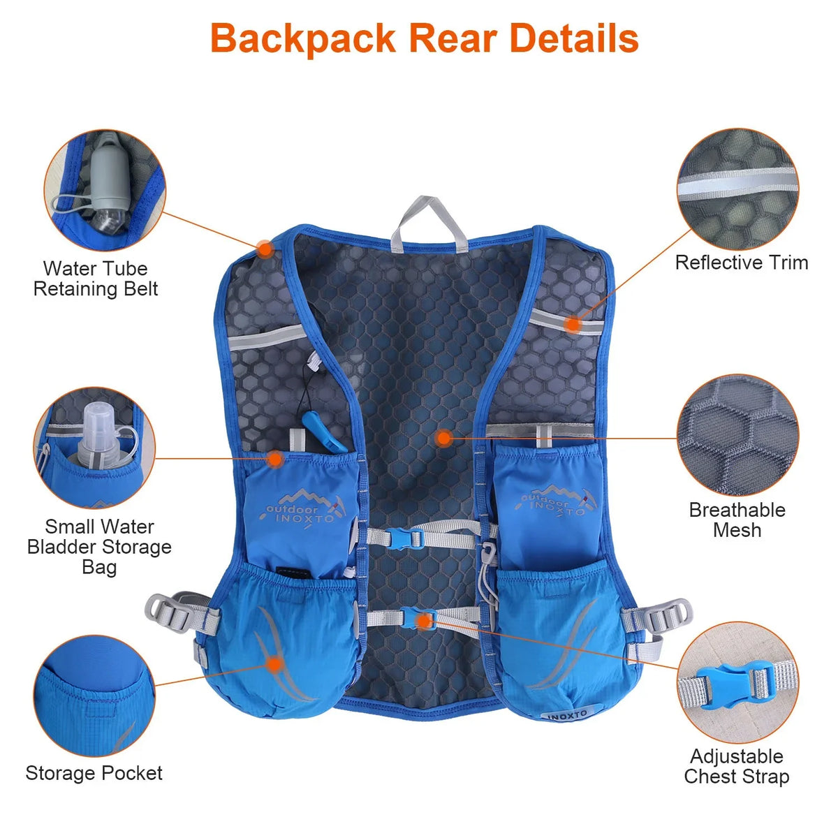 Runing Hydration Vest Backpack, iMounTEK Running aqua Vest Hydration Pack with 2.4L liquid Bladder Bag for Trail Running Marathon Race Hiking Cycling Grey