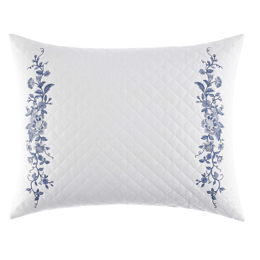 Laura Ashley Collection Perfect Decorative Throw Pillow, Premium Designer superior, Decorative Pillow for Bedroom Living Room and Home D cor, 1 Count (Pack of 1), Charlotte Blue/White Throw Pillow (16" x 20") Charlotte Blue/White