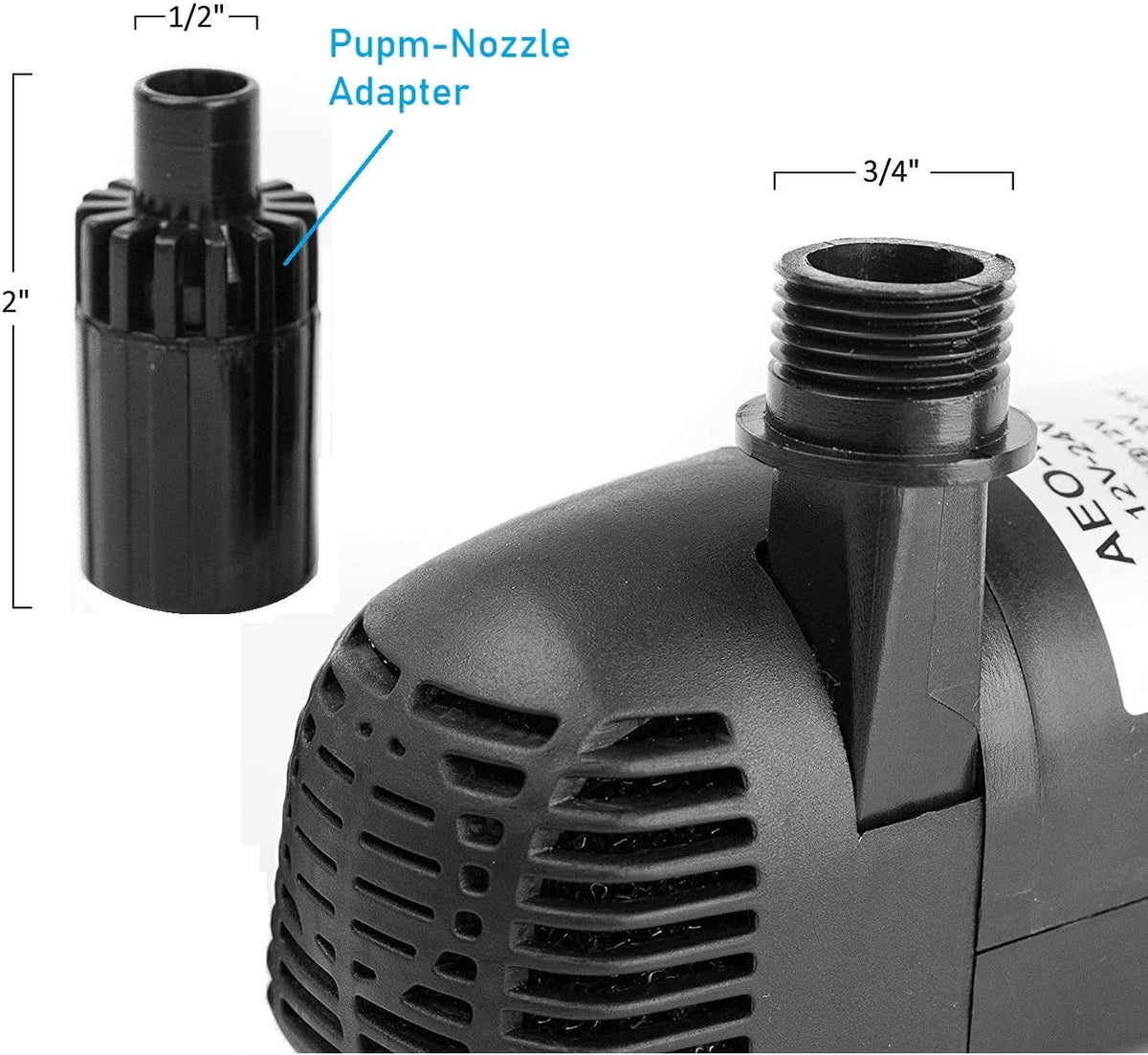 12V - 24V DC Brushless Submersible liquid Pump, 410GPH, for Solar Fountain, Fish Pond, and Aquarium 410GpH 1 Pack