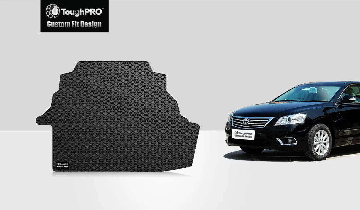 ToughPRO - Trunk Mat suitable with  Camry - All climate Heavy Duty (Made in USA) - Black Rubber - 2008