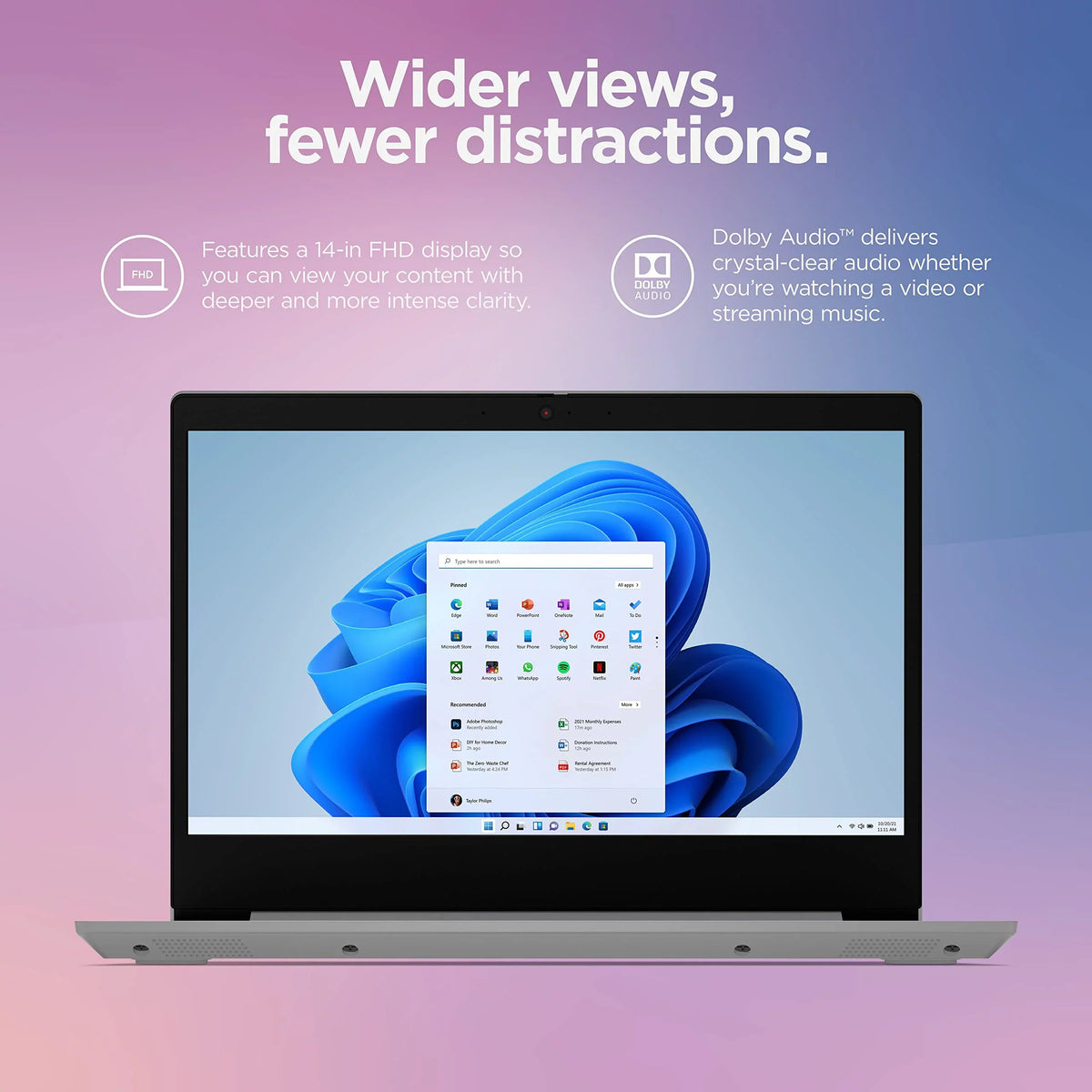 2022 Newest Ideapad 1i Laptop, 14 inch HD Display,  Quad-Core Processor, 4GB RAM, 256GB Storage, Wi-Fi 6, Bluetooth, Cloud Grey, Windows 11 Home in S Mode