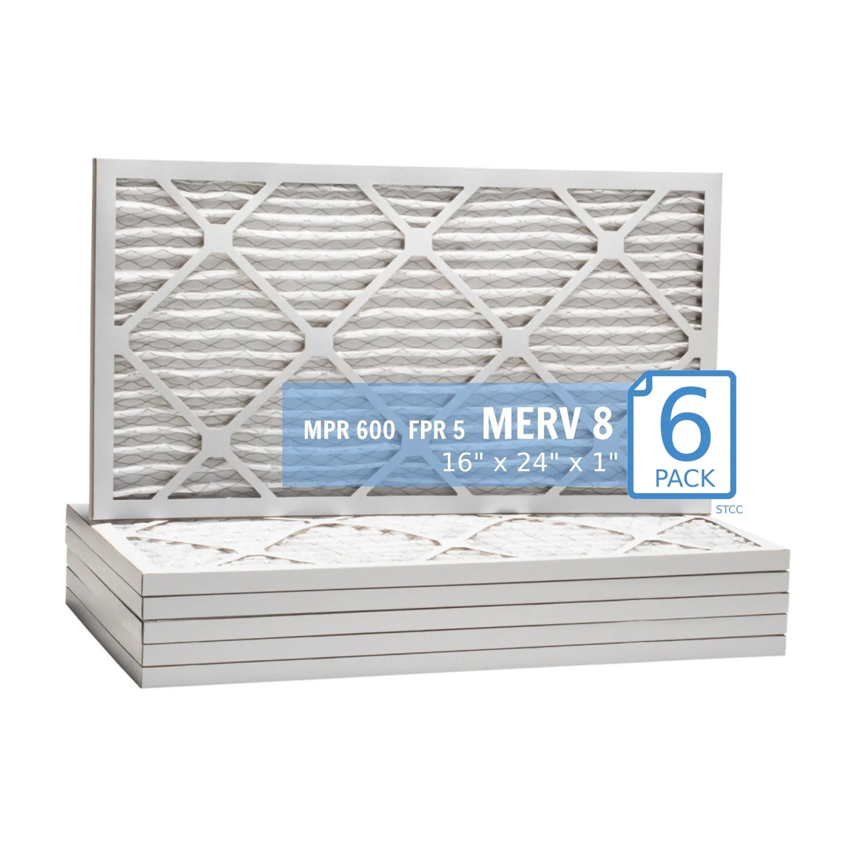 16x24x1, Purolator / Air Guard  Hi-E 40 Extended Surface Pleated Air Filter, Mechanical MERV 8, (6 Pack)