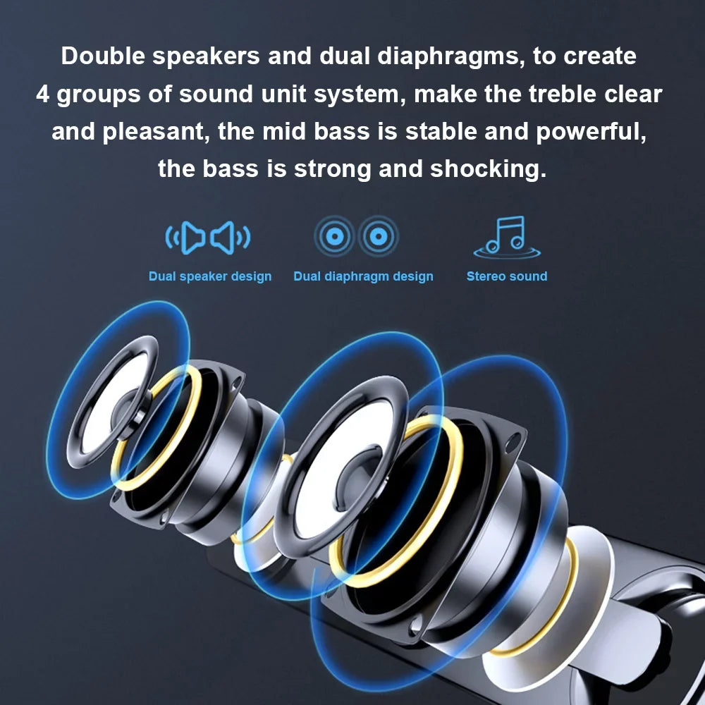 GoolRC V-111 Computer Speaker USB Wired Powerful Bar Stereo Subwoofer Bass Speaker Surround Sound Box for PC Laptop Phone Tablet MP3 MP4