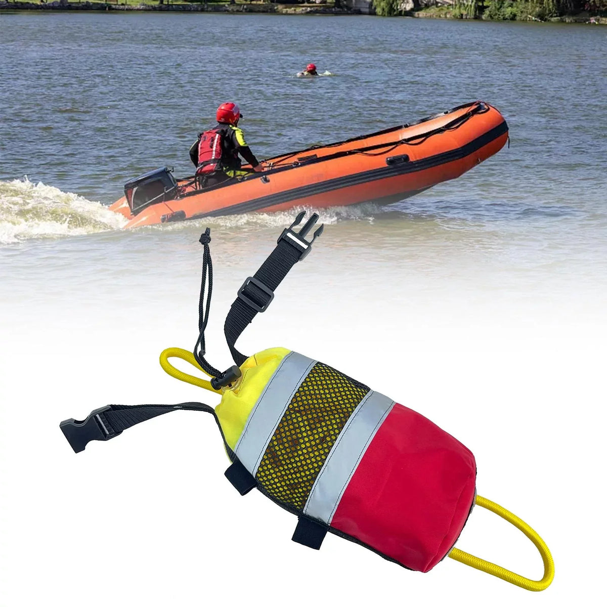 Throwable Throw Bag Flotation Device Reflective Throw Rope Portable 21M Boater's Throw Bag for Fishing liquid Sports Rafting Kayak