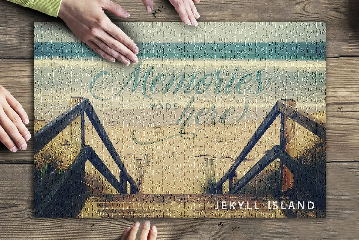 Jekyll Island, Georgia, I Love You to the Beach and Back, Sandy Staircase, Beach Sentiment (19x27 inches, Premium 500 Piece Jigsaw Puzzle for Adults and Family, Made in USA)