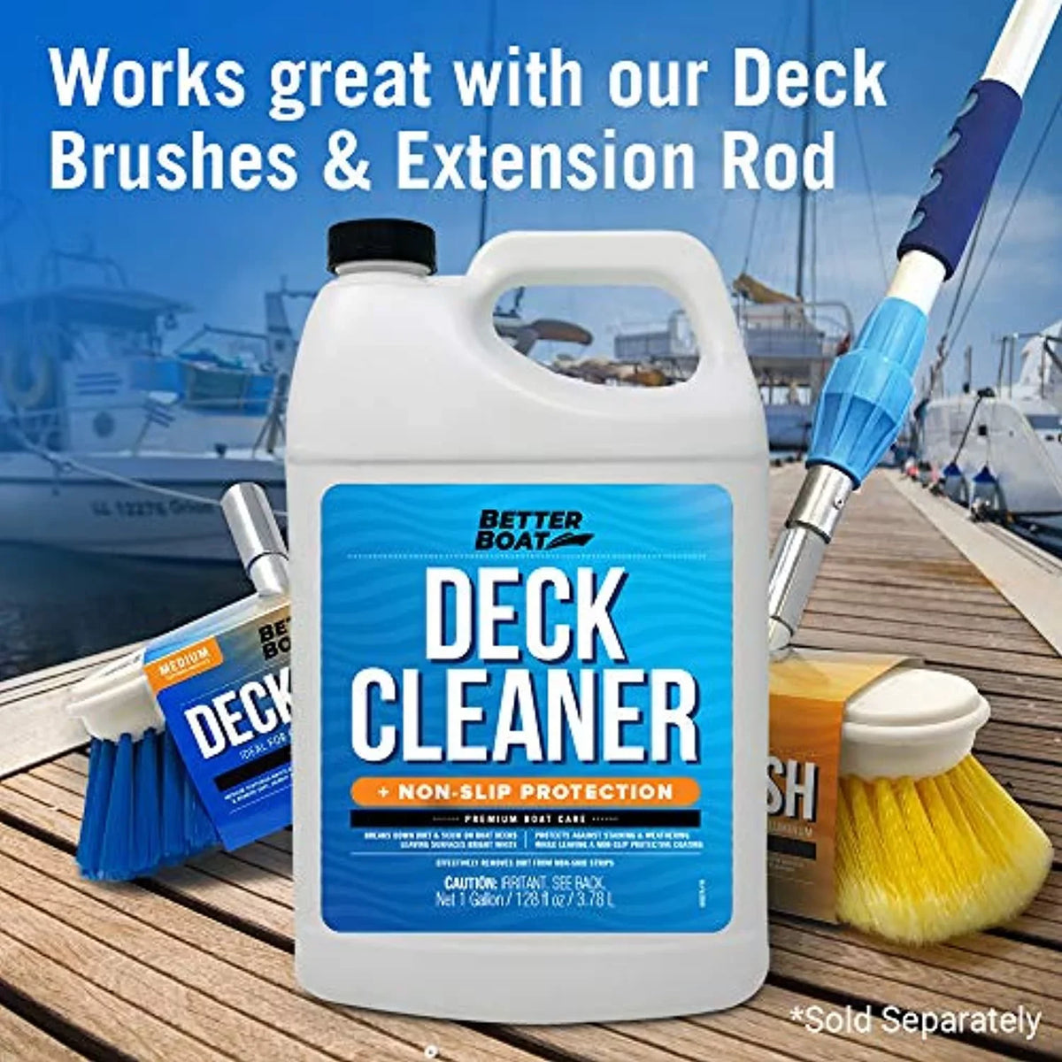ship Non Skid Cleaner Deck Cleaner for craft Wash Soap Marine Grade Fiberglass Aluminum ship Cleaner to Clean Anti Stick Surface, Plastic, Vinyl Composite Floor & Hull Sealant Cleaning Supplies Gallon