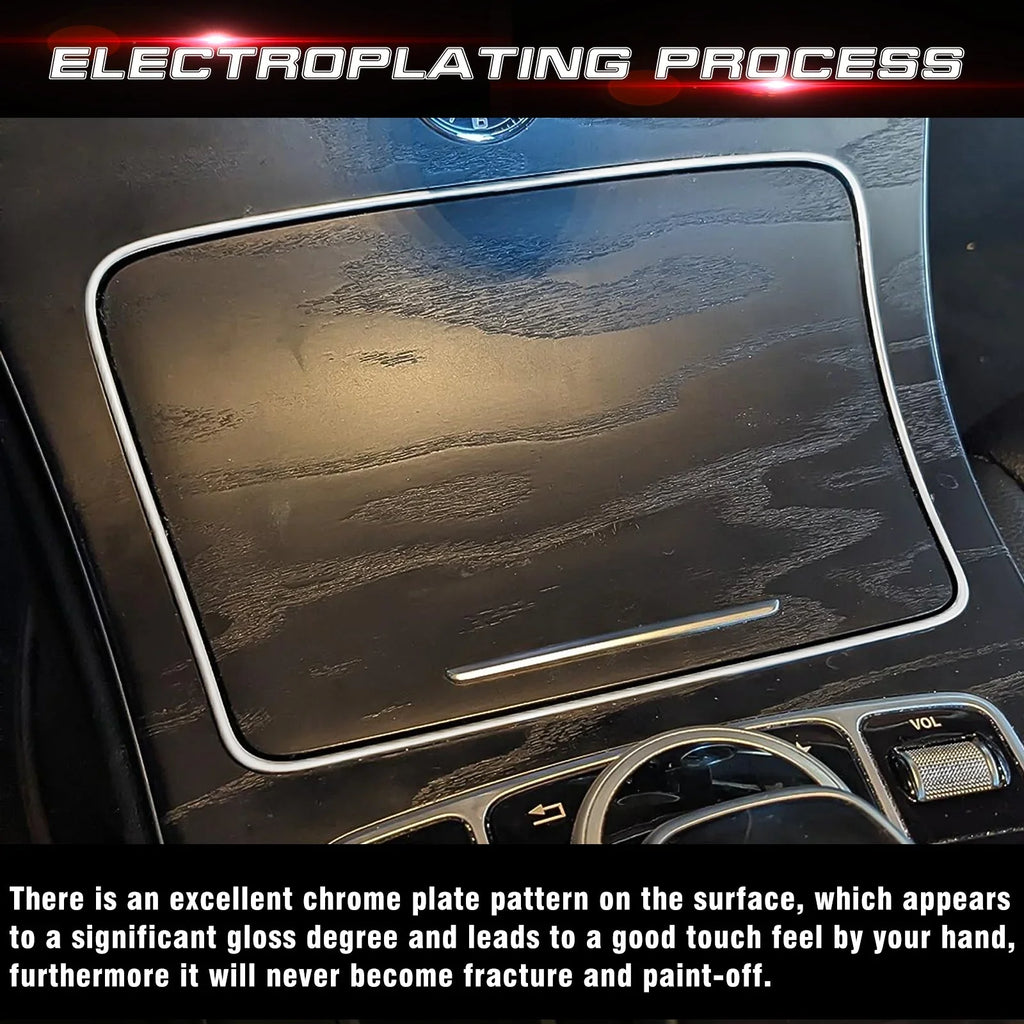 Xotic Tech Center Console Ashtray Frame Storage Box Trim, Chrome, appropriate with Mercedes Benz C Class GLC Class W205 C300 C400 C63 2015-2021 W253 GLC 300 2016-2023