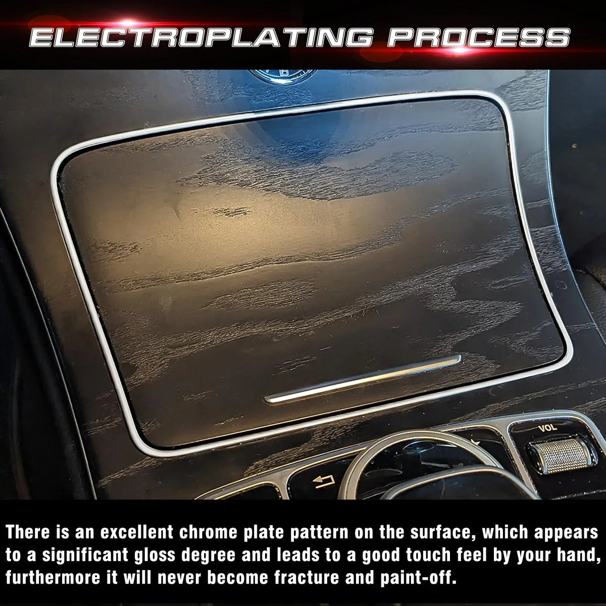Xotic Tech Center Console Ashtray Frame Storage Box Trim, Chrome, appropriate with Mercedes Benz C Class GLC Class W205 C300 C400 C63 2015-2021 W253 GLC 300 2016-2023