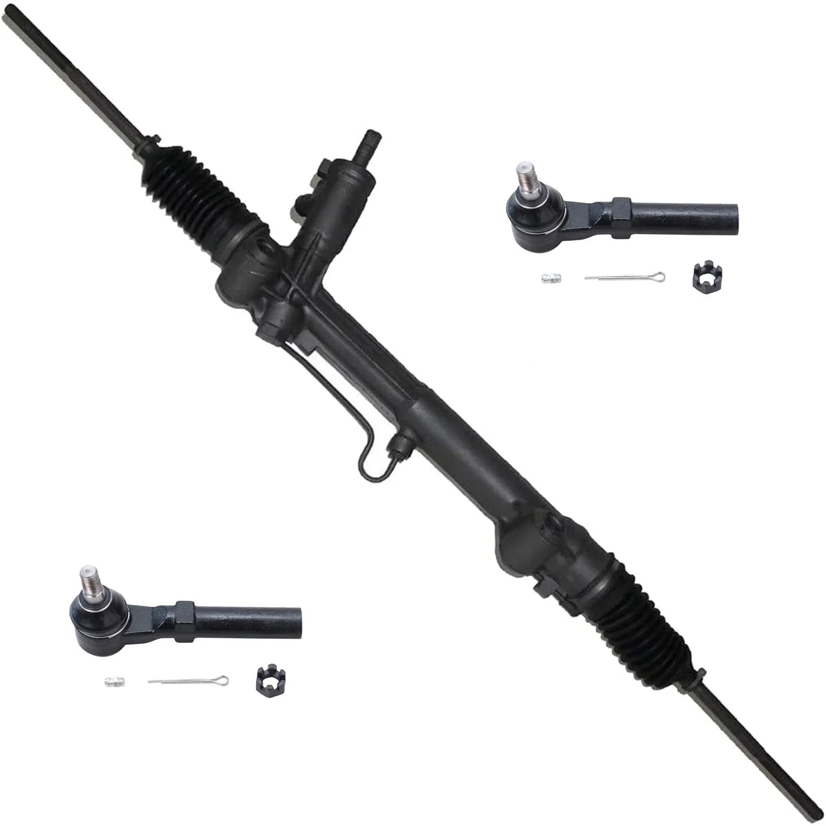 Detroit Axle - 3pc Rack and Pinion Kit for 1994-2004  Mustang, 1 Power Steering Rack and Pinion Assembly 2 Outer Tie Rods1995 1996 1997 1998 1999 2000 2001 2002 2003 Replacement