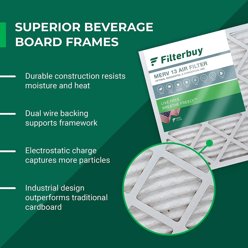 Filterbuy 16x36x2 MERV 13 Pleated HVAC AC Furnace Air Filters (12-Pack)