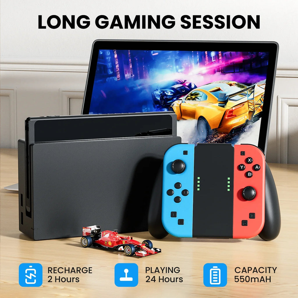 Bonadget Joypad for Nintendo Switch Controller, Wireless Joy-con Controller for Switch/Oled Joy-con Remote Controller with Wake-up Function Support Motion Control/Dual Vibration