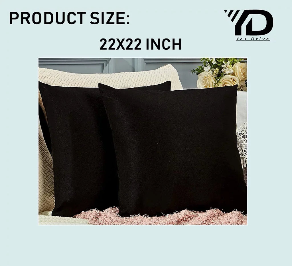 Linen Throw Pillow Covers Set of 2 Farmhouse Waterproof Decorative Pillowcase Soft and Cozy Square Cushion Case for Outdoor and Sofa Chairs