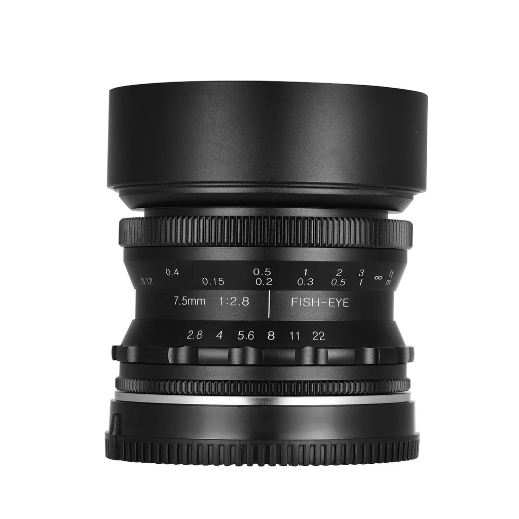 Andoer Camera lens,Fisheye Lens 180° Wide Aperture Lens matching With Wide Aperture E-mount Camera A6600 A6100 With Aps-c Frame Camera A6600 7.5mm F2.8 Manual A6500 A6300 A6000 Lens 180° Wide