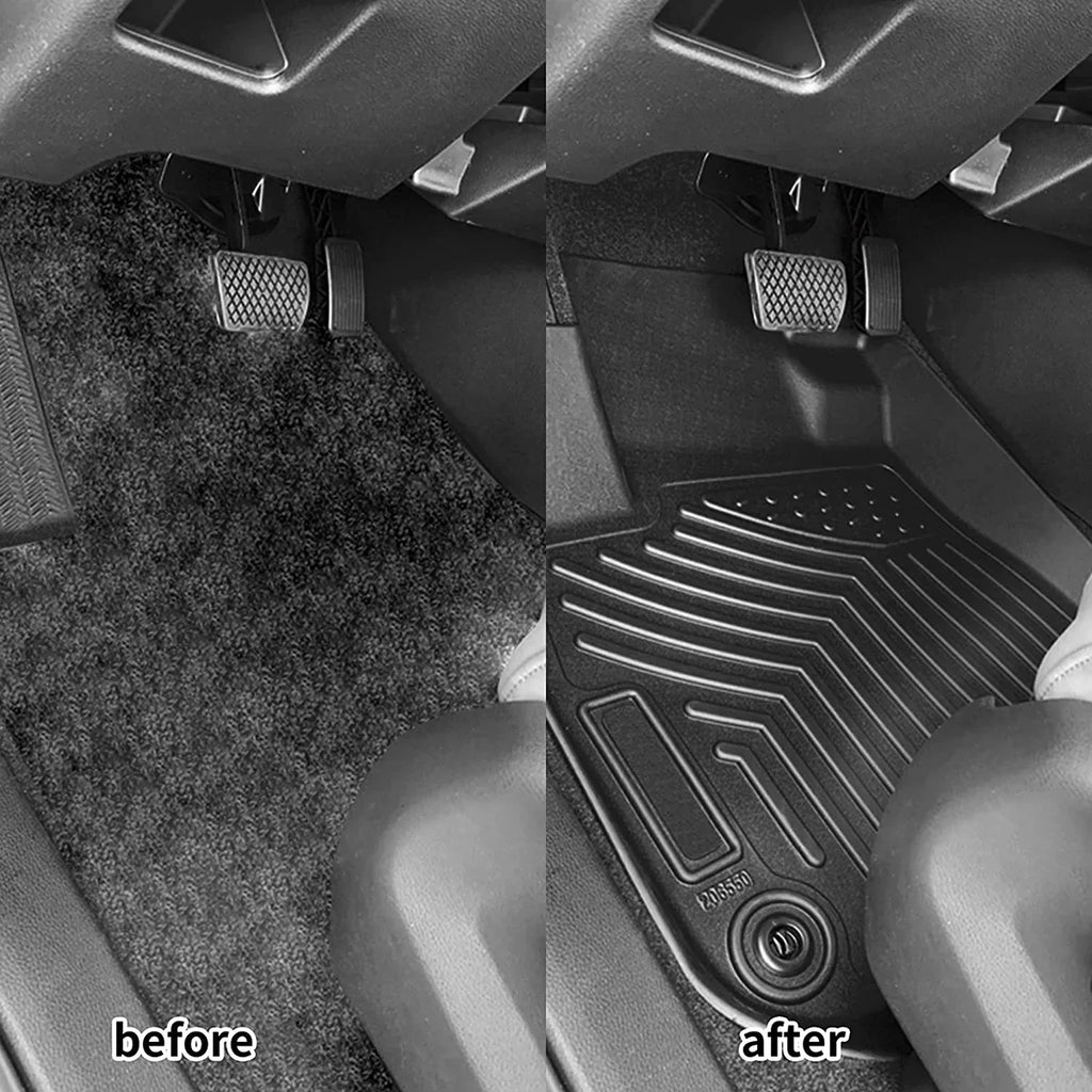 Ledkingdomus TPE Rubber Front and Rear Floor Mats Set for 2019 2020 2021 2022 2023 2024 Dodge Ram 1500 Crew Cab All-atmospheric conditions