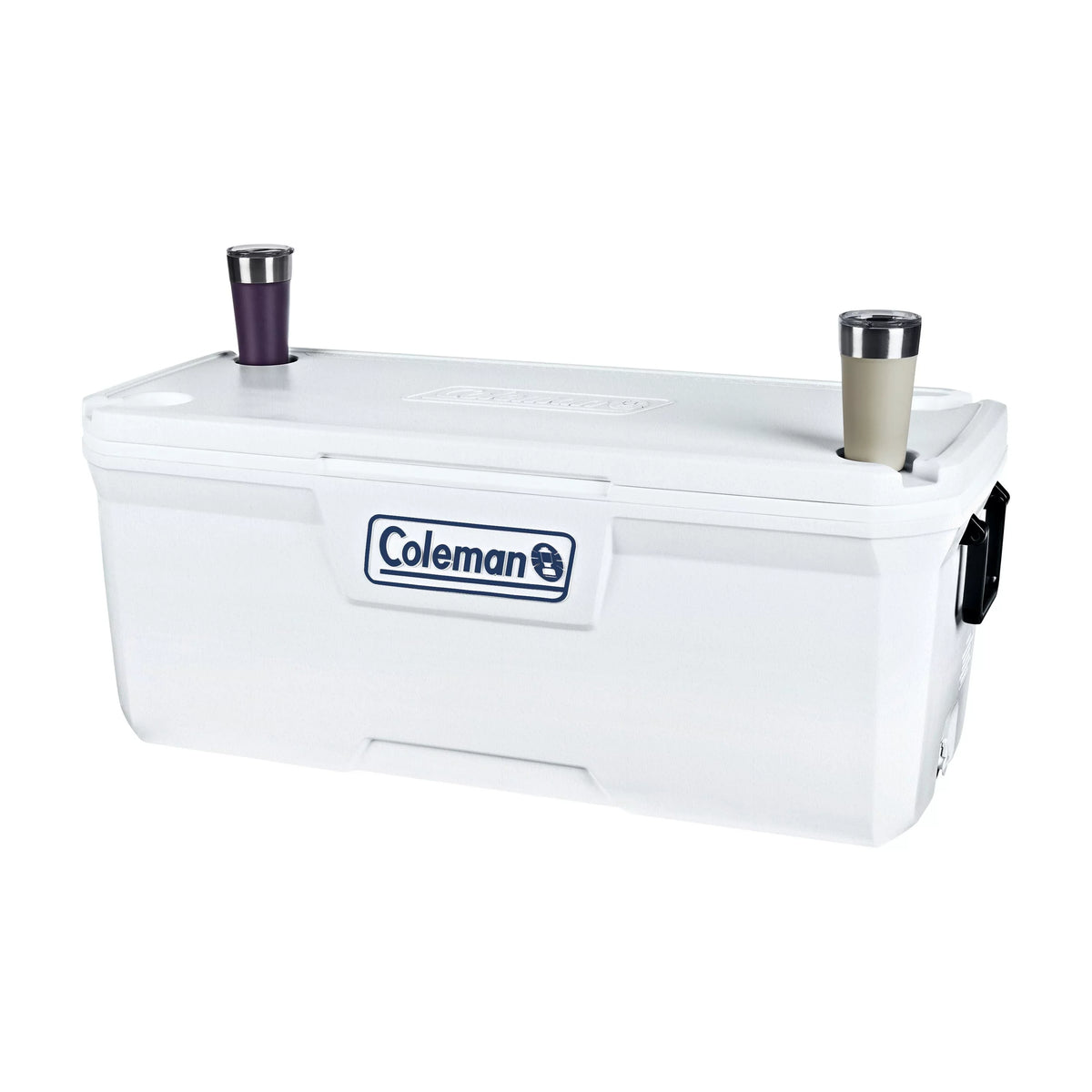 Hard Sided Ice Chest Cooler, White. Coleman 150 qt