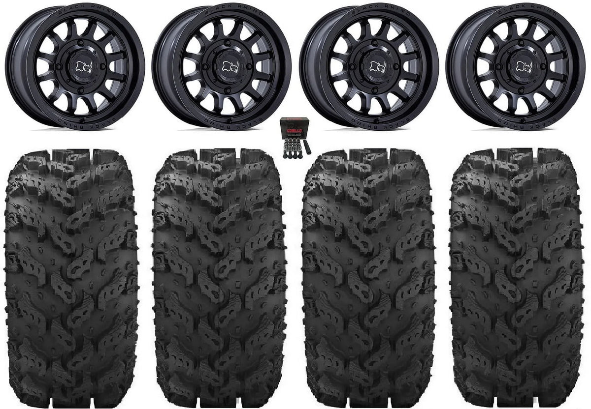 Black Rhino Rapid 14" Wheels Bk 28" Reptile Tires Yamaha Viking Wolverine YXZ1000R CFMoto ZForce 950 UForce 1000