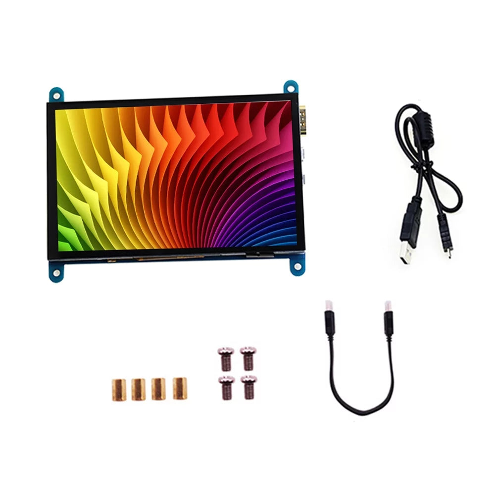moobody 5 Inch  Capacitive Touchscreen Display 800*480 Resolution Small Portable  with USB  Interface suitable with Raspberry Pi Tool