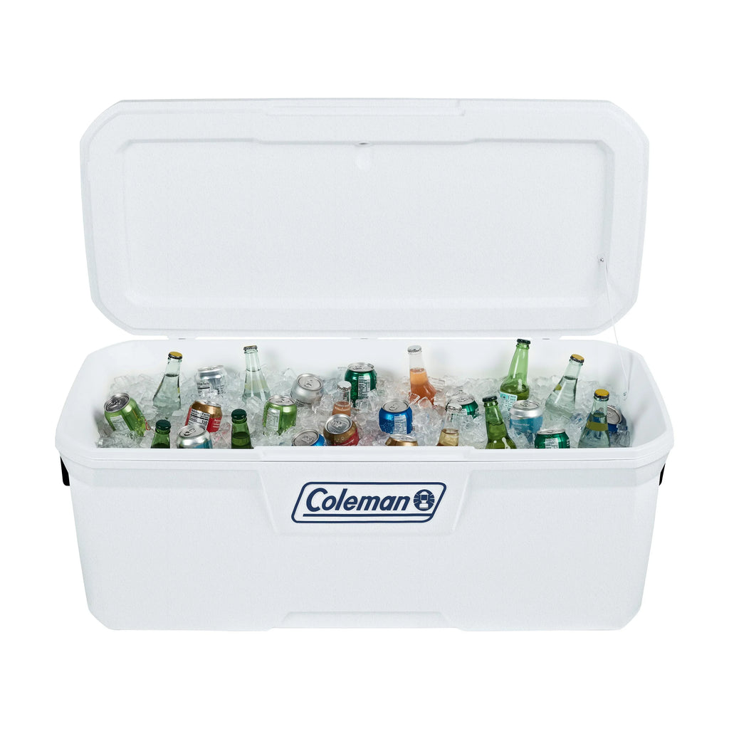 Hard Sided Ice Chest Cooler, White. Coleman 150 qt