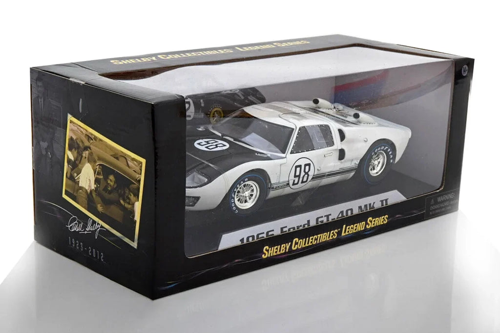 Shelby 1966  GT-40 MK II #98, White - Shelby Collectibles SC415W - 1/18 scale Diecast Model Toy Car