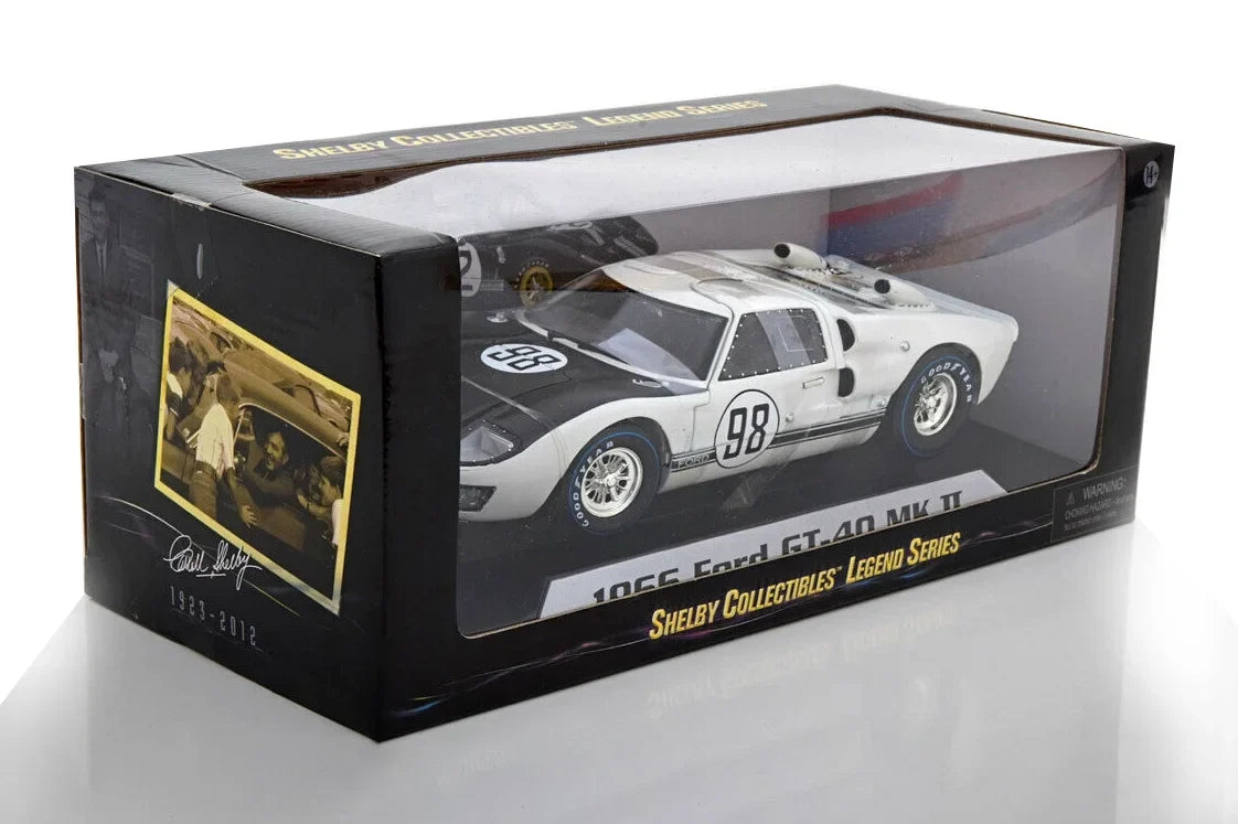 Shelby 1966  GT-40 MK II #98, White - Shelby Collectibles SC415W - 1/18 scale Diecast Model Toy Car