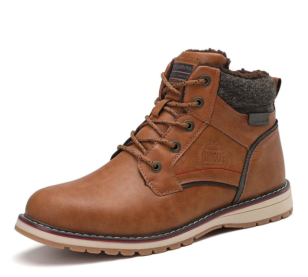 ARRIGO BELLO Men's Snow Hiking Boots Outdoor Winter Snow Boots 7 Light Brown