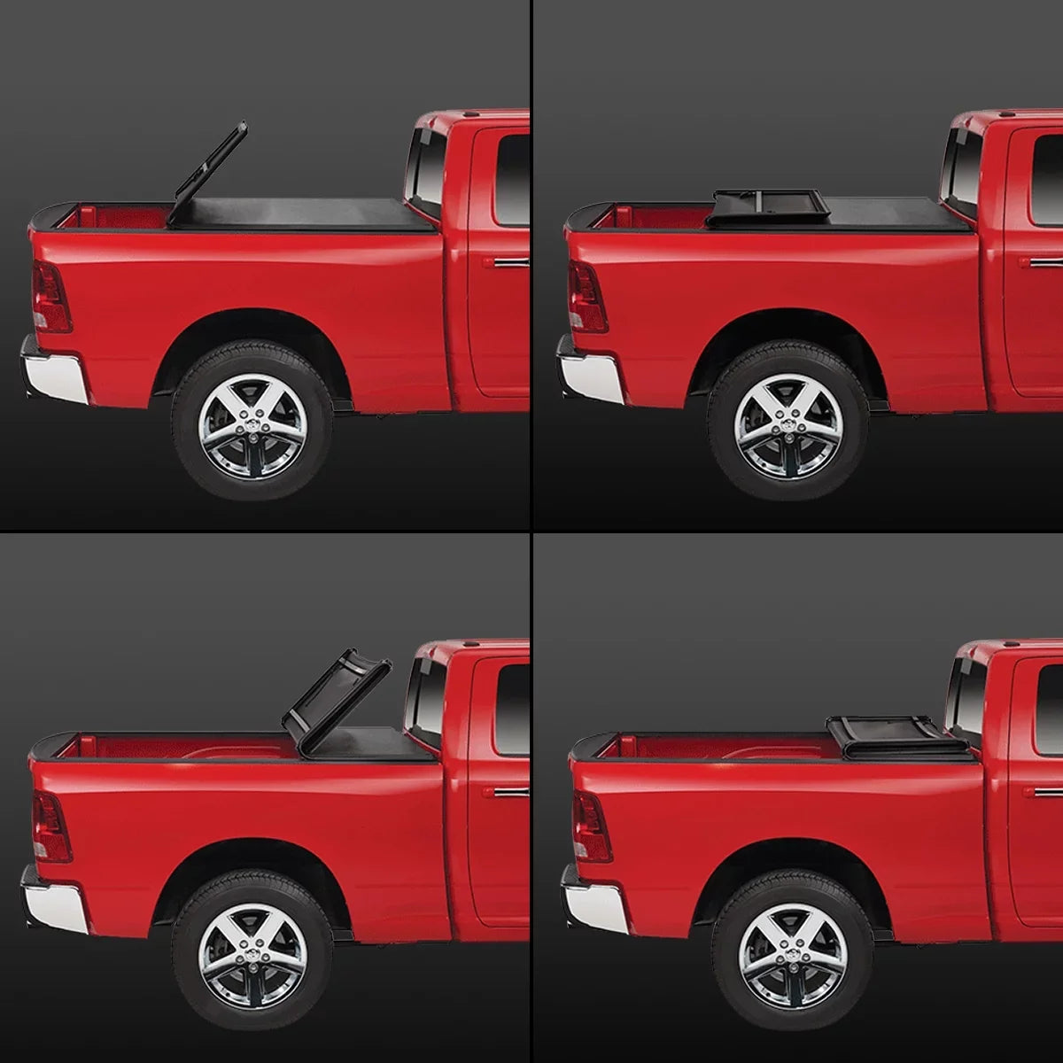 DNA Motoring TTC-TRISOFT-060 for 2016 to 2019  Tacoma 6' Bed Fleetside Adjustable Tri-Fold Soft Top Trunk Tonneau protector 17 18