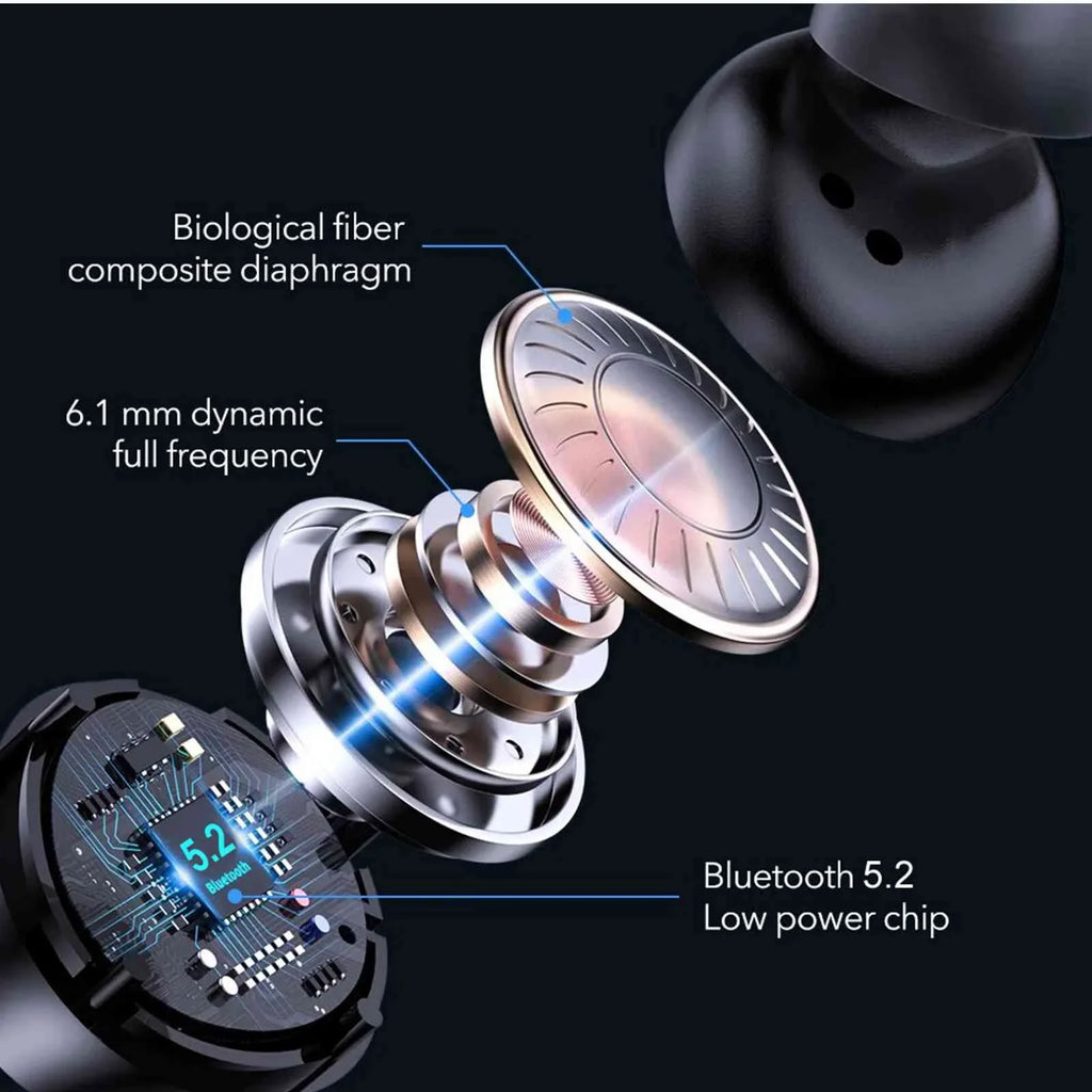 UrbanX True Wireless Bluetooth Earbuds + Charging Case, Black, Dual Connect, IPX5 aqua Resistance, Bluetooth 5.2 Connection, Balanced, Bass Boost suitable with Doogee S88 Plus