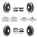Transit Auto Front Rear Disc Brake Coated Caliper Drilled Slotted Rotors And Semi-Metallic Pads Kit (10Pc) For 2010-2017  Expedition Lincoln Navigator KCD-100317P