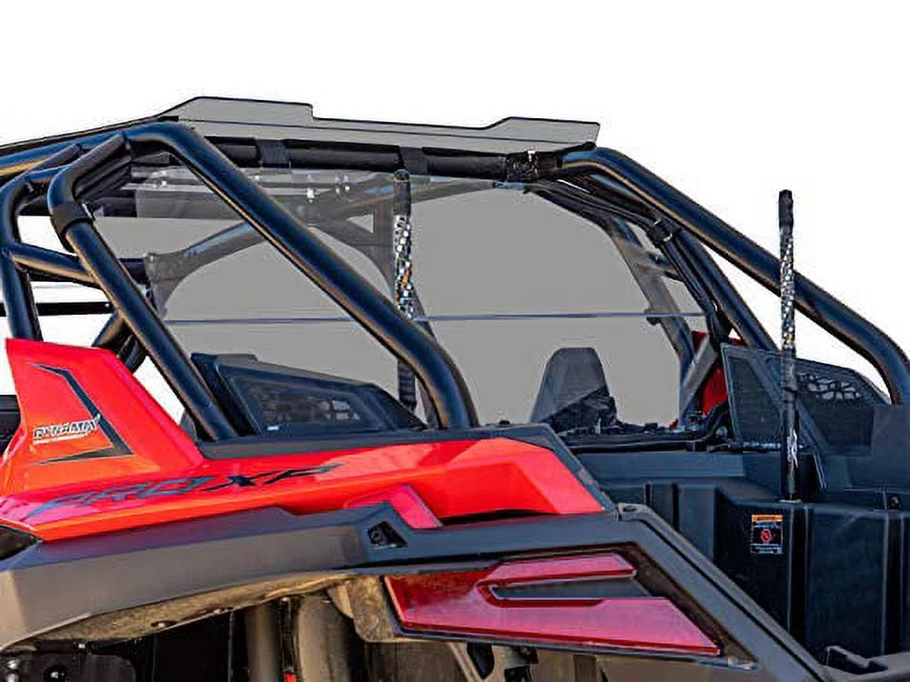SuperATV Heavy Duty Dark Tinted Non|Scratch immune Rear UTV Windshield for 2020+ Polaris RZR PRO XP 4 (4 Seater)|Made in USA|Eliminates suction from front windshield|RWS-P-PROXP4-71