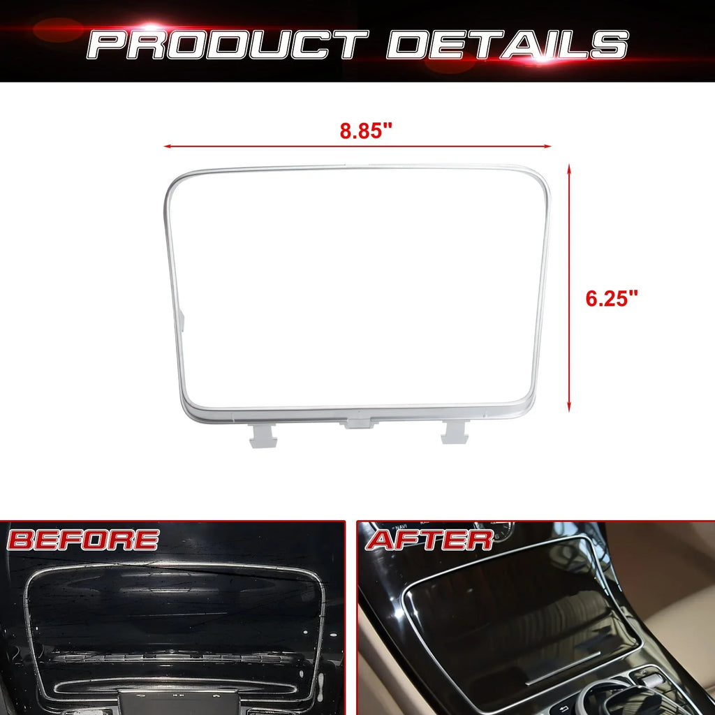 Xotic Tech Center Console Ashtray Frame Storage Box Trim, Chrome, appropriate with Mercedes Benz C Class GLC Class W205 C300 C400 C63 2015-2021 W253 GLC 300 2016-2023