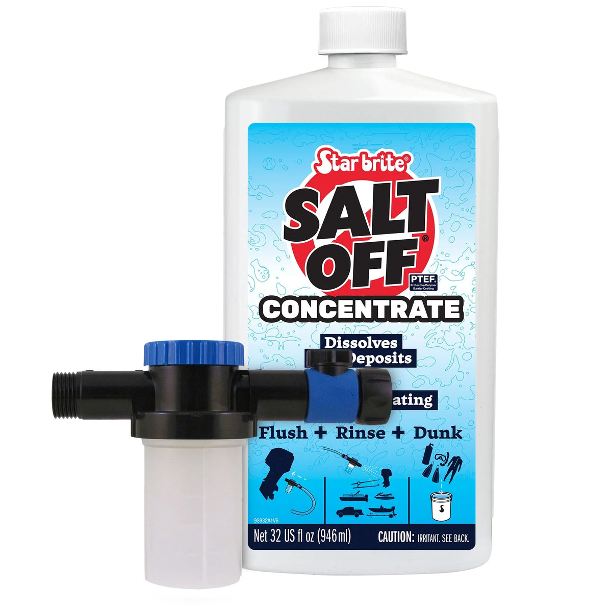 with Applicator - Perfect for Outboard Motor Flush & Washing Salt Deposits Away (094000). STAR BRITE Salt Off Concentrate Kit - Ultimate ship Salt Remover & Marine Engine Flush - 32 OZ