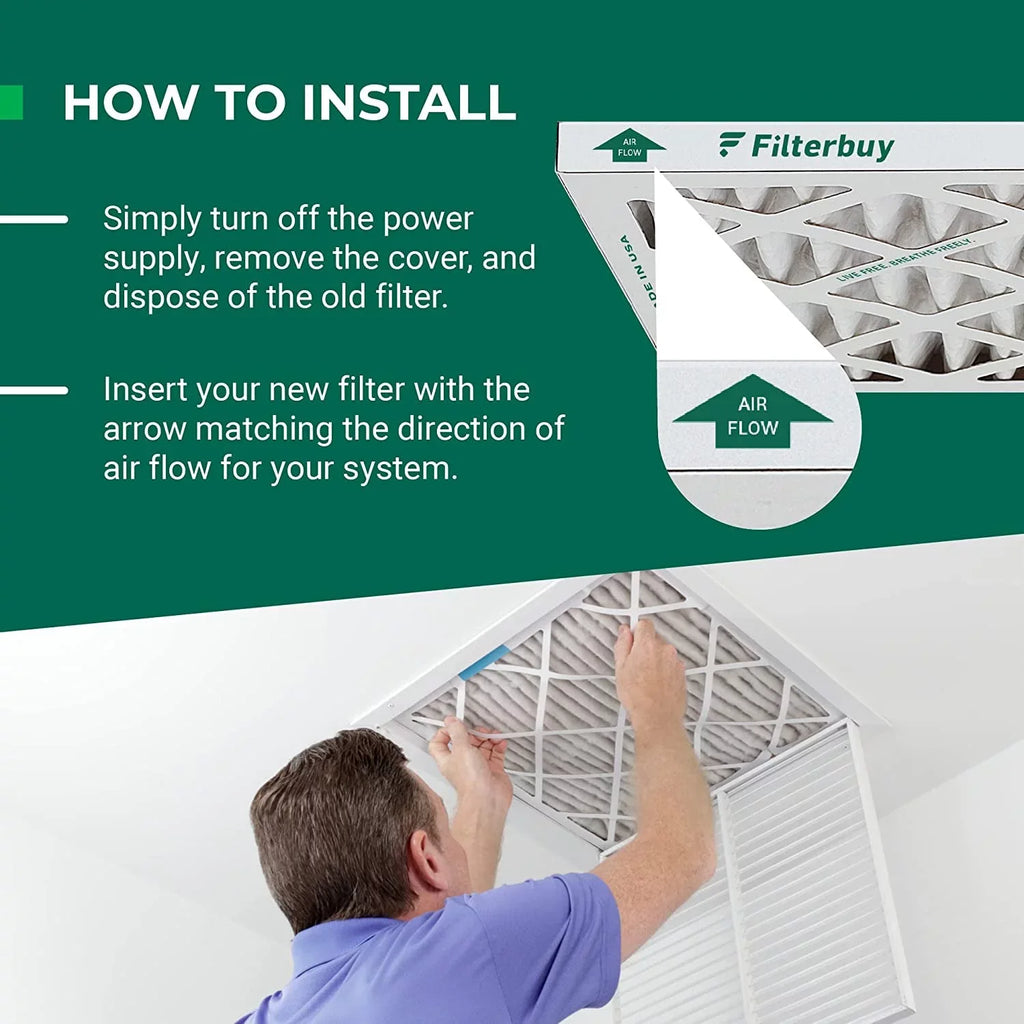 Filterbuy 10x16x4 MERV 11 Pleated HVAC AC Furnace Air Filters (3-Pack)