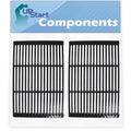 2-Pack BBQ Grill Cooking Grates Replacement Parts for Charmglow 810-6320-B - matching Barbeque Porcelain Enameled Cast Iron Grid 19"