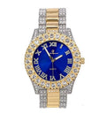 Mens Silver Big Rocks with Roman Numerals Fully Iced Out Colorful Dial Watch - ST10327 RN Single (ST10328TT Blood Red)