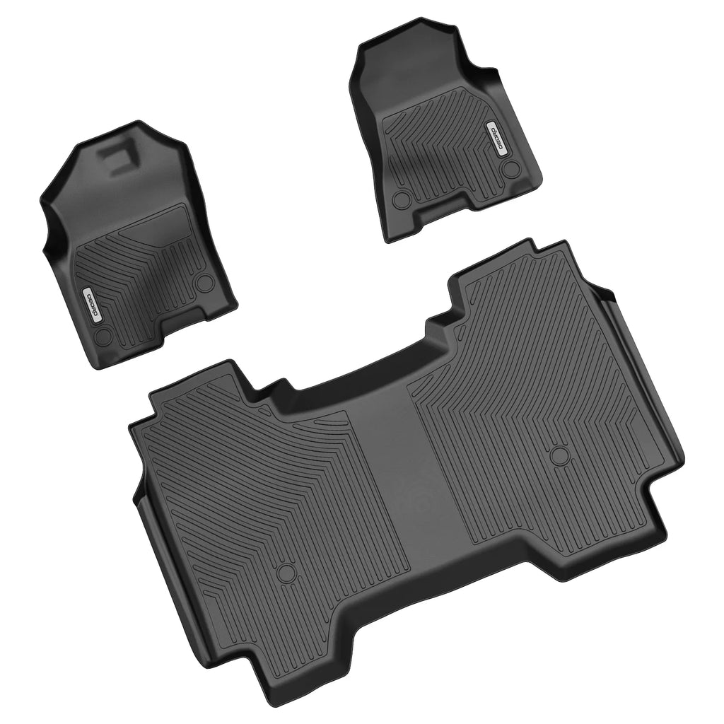 Ledkingdomus TPE Rubber Front and Rear Floor Mats Set for 2019 2020 2021 2022 2023 2024 Dodge Ram 1500 Crew Cab All-atmospheric conditions