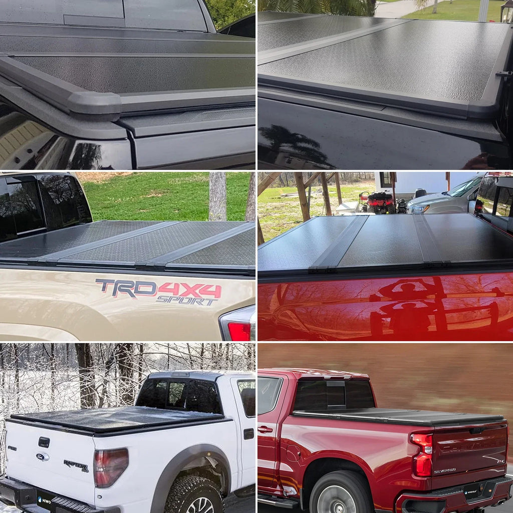Kikito Professional FRP Hard Tri-Fold Truck Bed Tonneau protector for 2003-2024 Ram 1500 2500 3500 6.4ft (74.6in) Bed Without | Rambox & Deckrail System |
