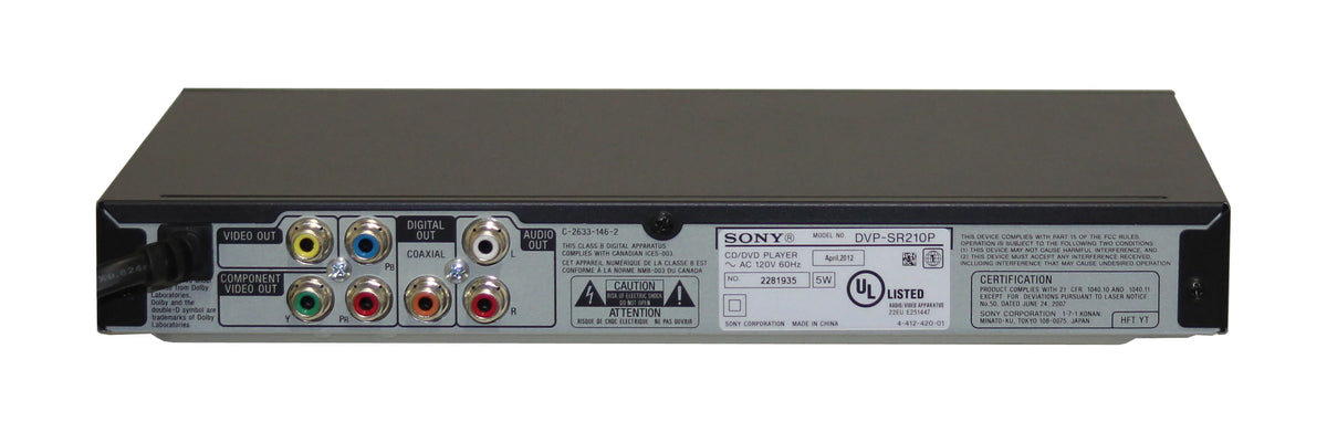 Restored  Progressive Scan DVD Player (DVP-SR210P) (Refurbished)