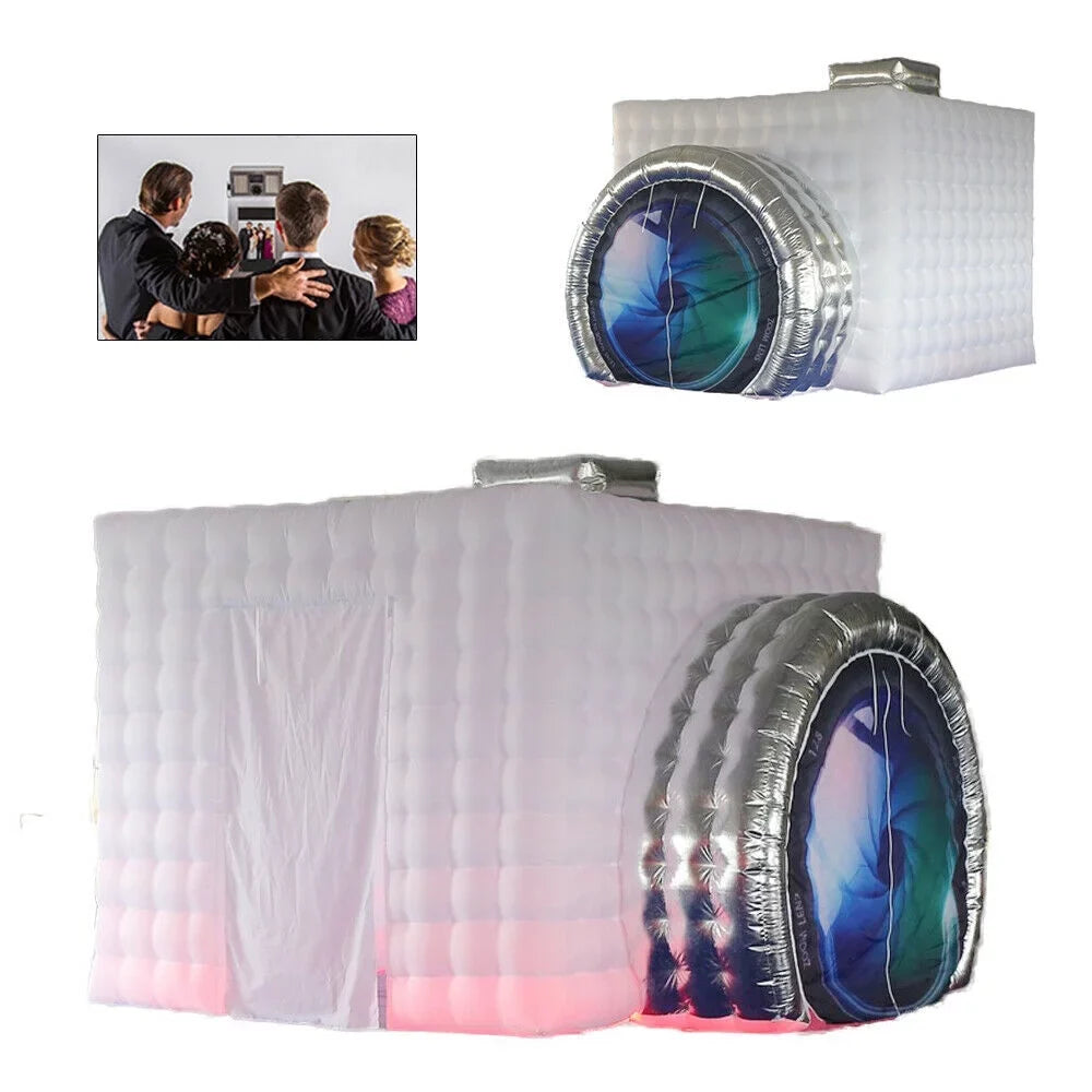 TOOL1SHOoo 2.5M White Inflatable Photo Booth Air Tent&Blower Portable Photobooth+ LED Light