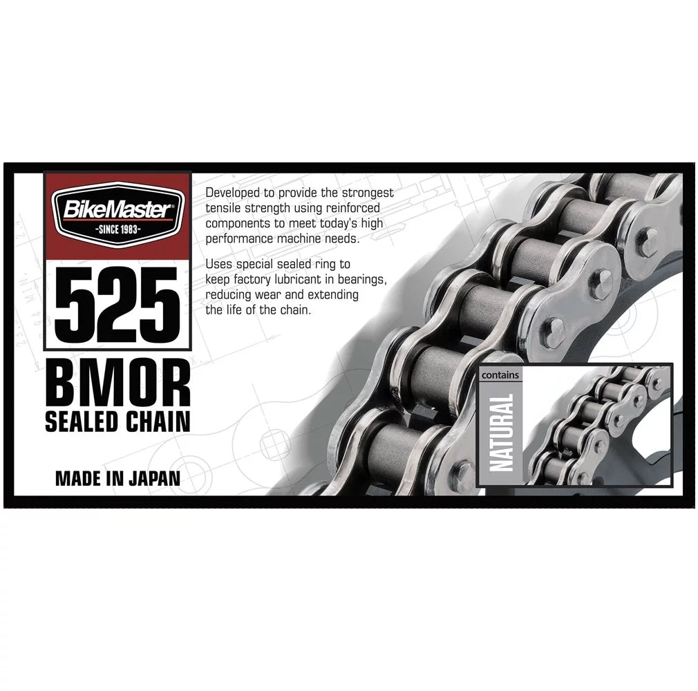 BIKEMASTER 525 BMOR Sealed Chain Natural with MAXIMA Wax, JT Front & Rear Sprocket Kit for Street  F800 GS 2008-2013